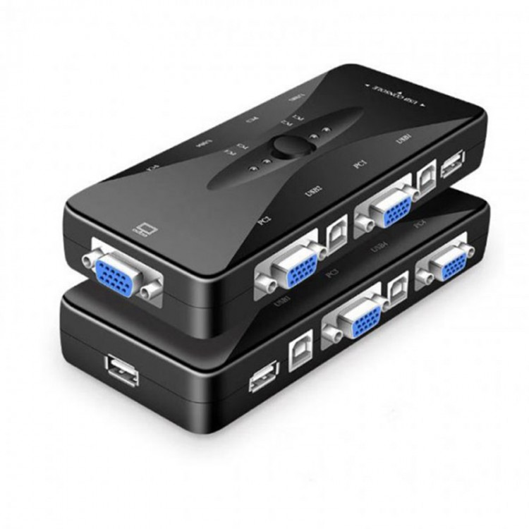 1 monitör 4 kasa kvm switch 4 port usb kvm switch