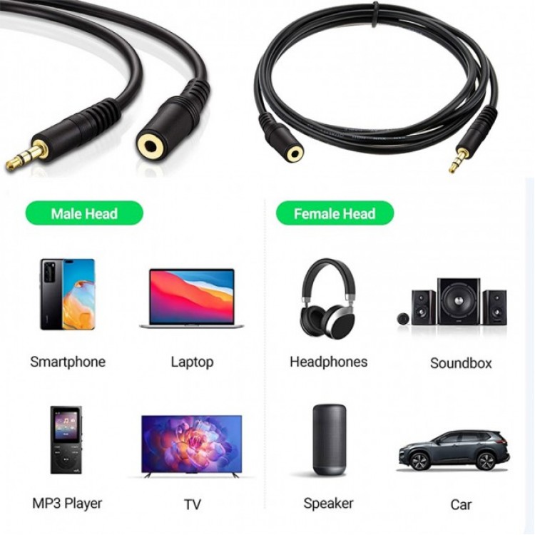 3.5mm stereo dişi erkek kulaklık uzatma kablosu auz uzatma kablosu 15m