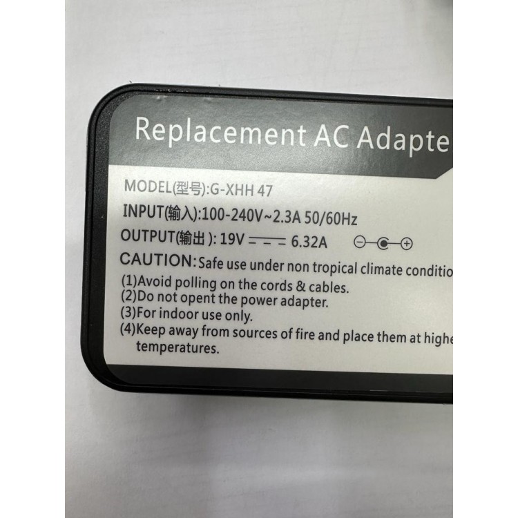 19 volt 6.32 amper 5.5 mm 2.5 mm adaptör 120 watt notebook adaptörü