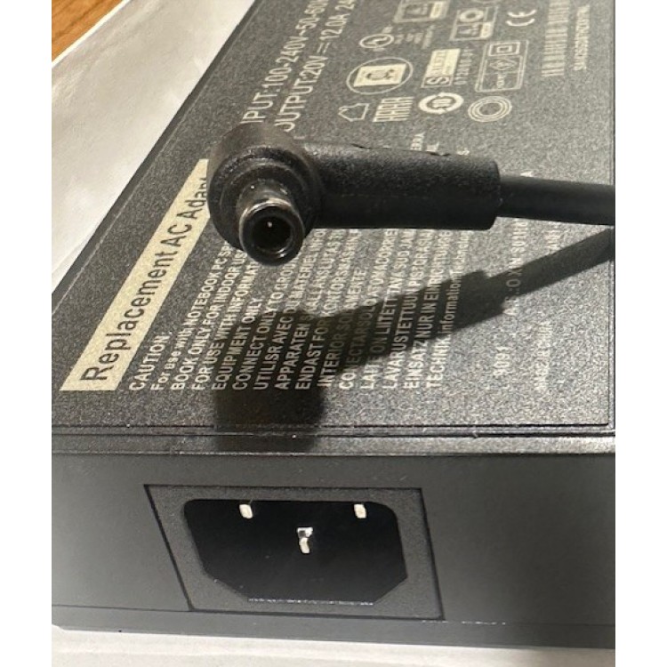 notebook adaptörü 20 volt 12 amper adaptör 240 watt 6.0 mm 3.7 mm notebook adaptör