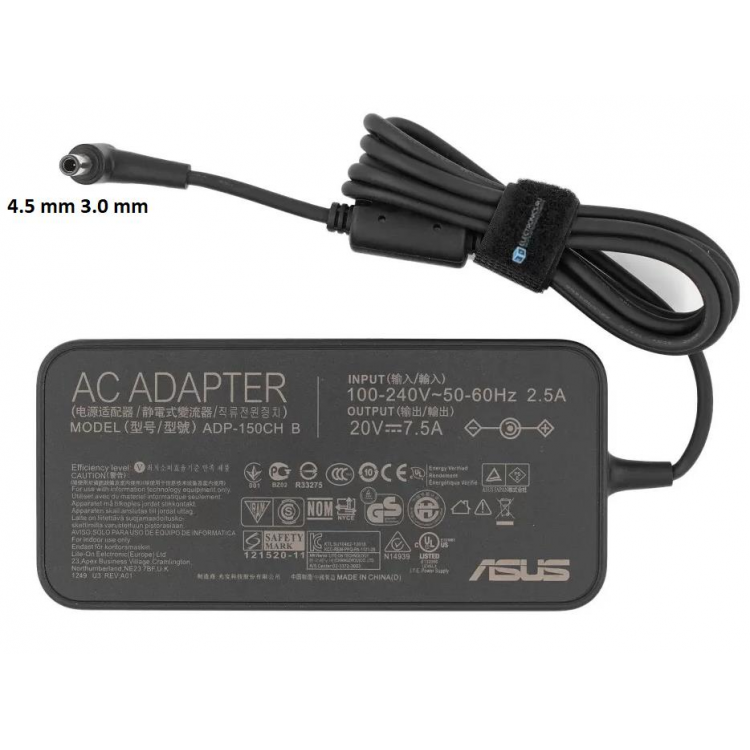 20 volt 7.5 amper 4.5 mm 3.0 mm adaptör 20V 7.5A 150W ADP-150CH B 4.5*3.0mm AC adaptör Laptop şarj ASUS TUF oyun X571L fasus g F571L VX60G adaptör