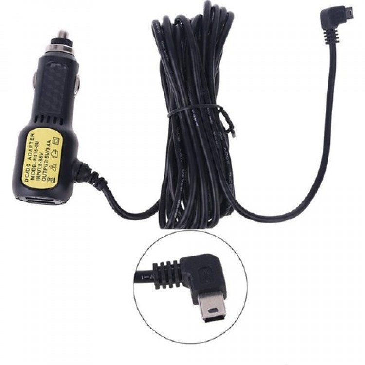 3 metre mini usb araç kamera şarj aleti 5 pin mini usb navigasyon şarj aleti 5 volt 3.5 amper 2 port usb mini usb şarj aleti ATL-2023-0653