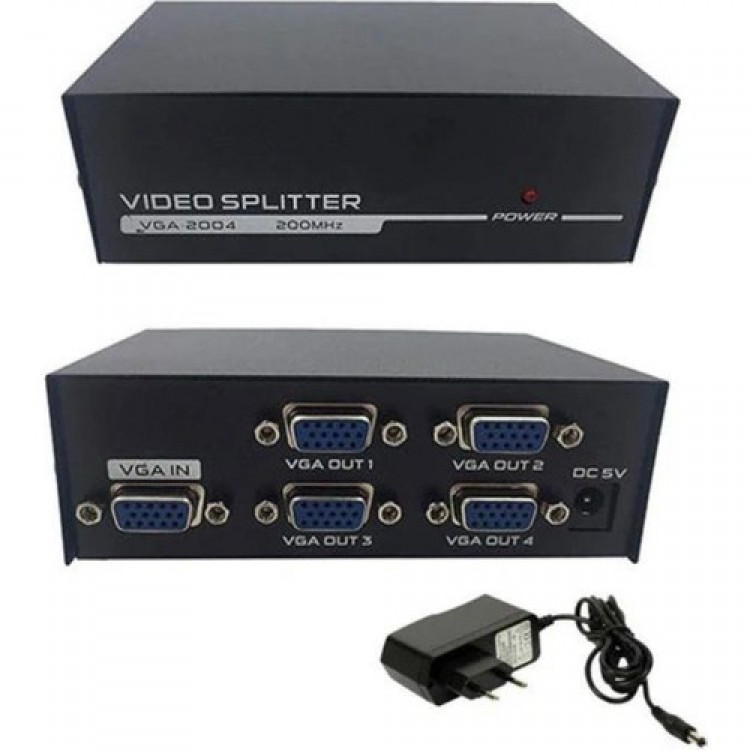 4 port vga splitter 200 mhz vga çoklayıcı