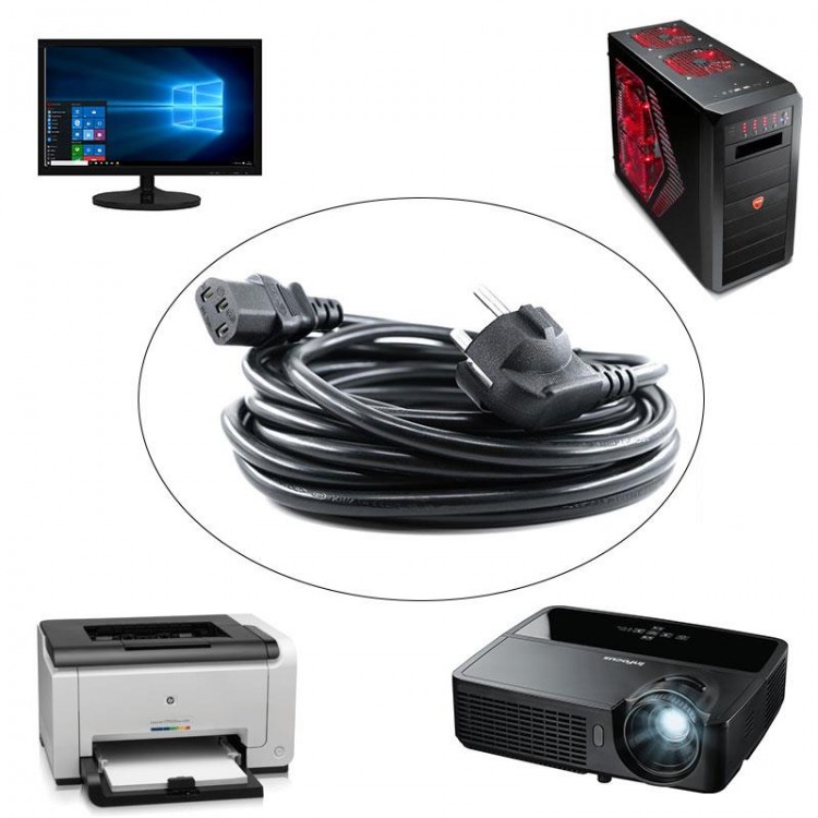 Power kablo 3x1 C13 bilgisayar monitör power güç kablosu 15m