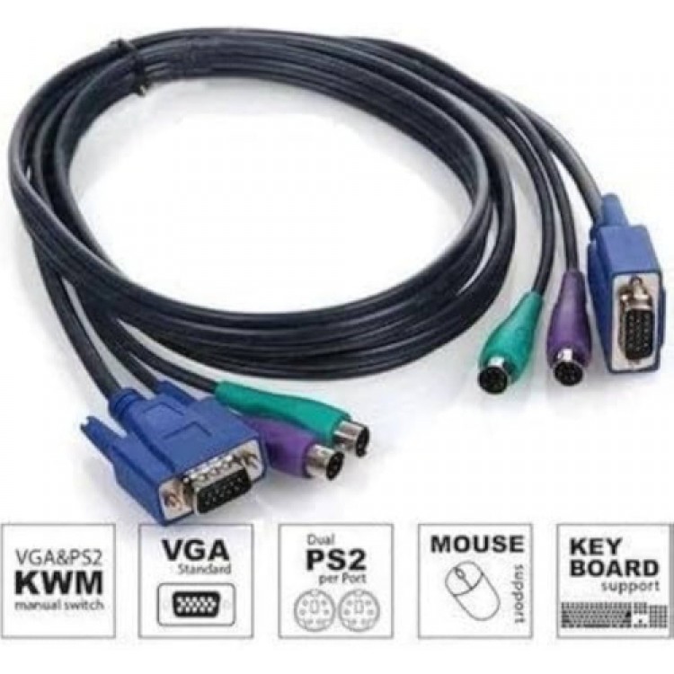 kvm switch kablosu erkek erkek kvm kablo 5m