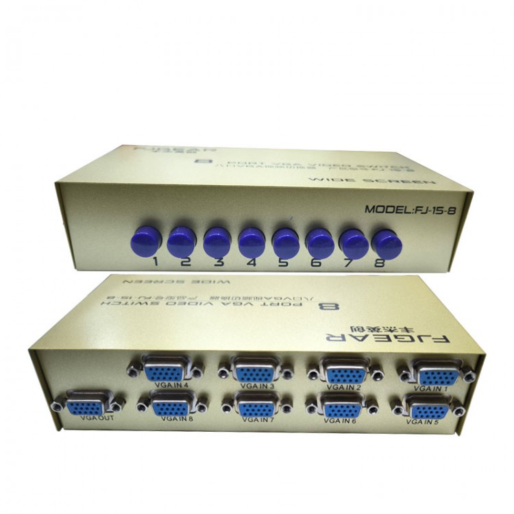 8 port vga switch  8 kasa 1 monitör seçmeli anahtarlı switch