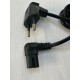90 derece televizyon power kablo 2.5 metre L teyp power kablo