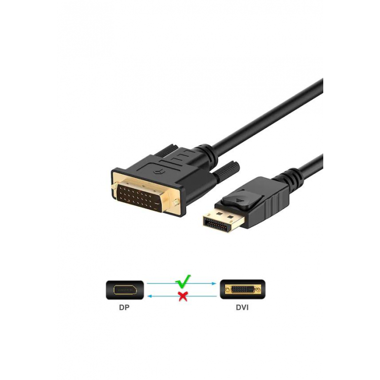 Displayport dvi kablo 1.5 metre displayport 24+1 dvi kablo
