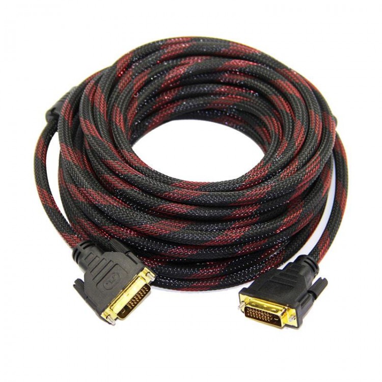 dvı 24+1 örgülü kablo DVI-D 24+1 erkek erkek kablo 10m