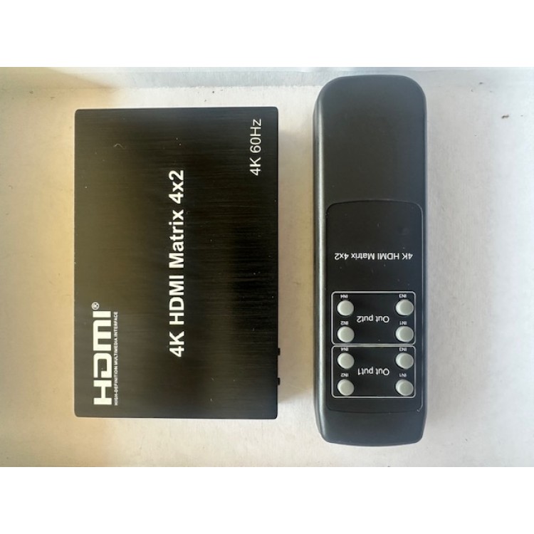 Hdmi 4K 60 hz matrix switch hdmi 4x2 matrix switch 4 giriş 2 çıkış hdmi switch splitter