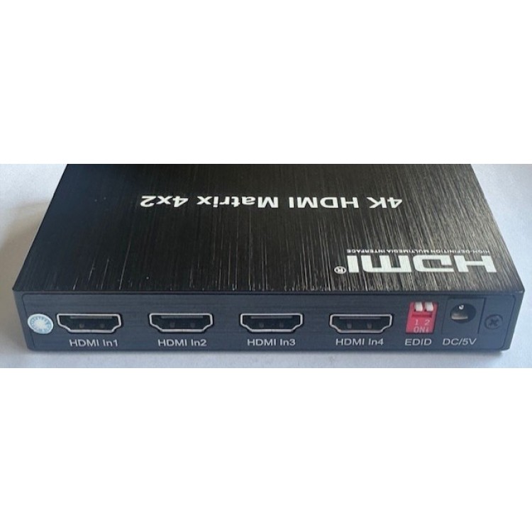 Hdmi 4K 60 hz matrix switch hdmi 4x2 matrix switch 4 giriş 2 çıkış hdmi switch splitter