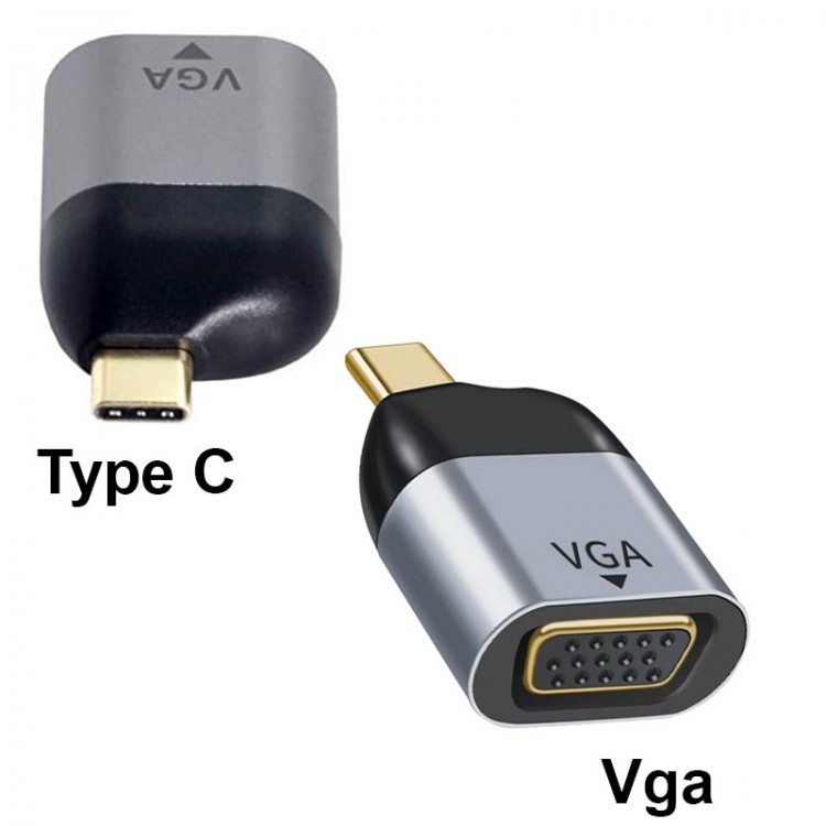 Type C to Vga görüntü aktarıcı type-c vga Mini Çevirici Dönüştürücü Adaptör
