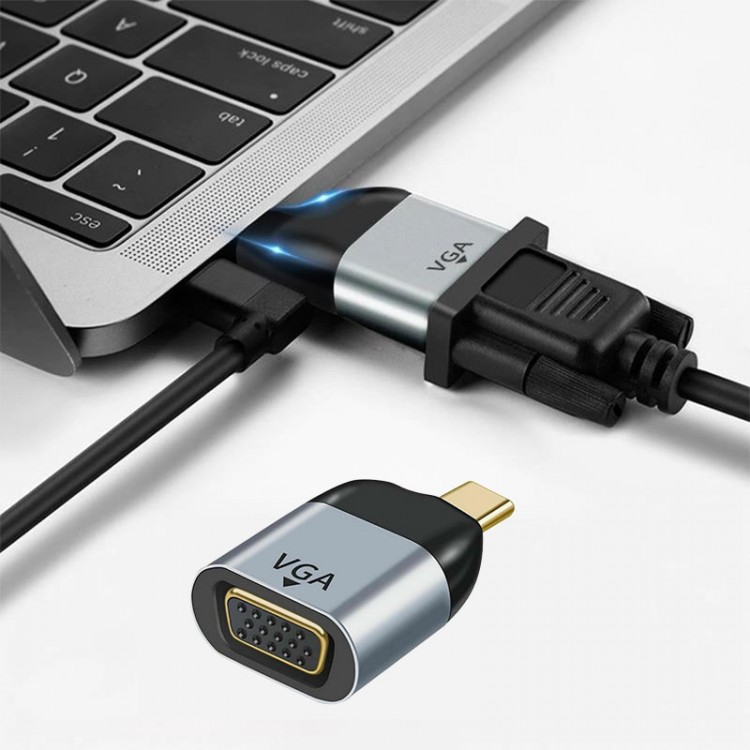Type C to Vga görüntü aktarıcı type-c vga Mini Çevirici Dönüştürücü Adaptör
