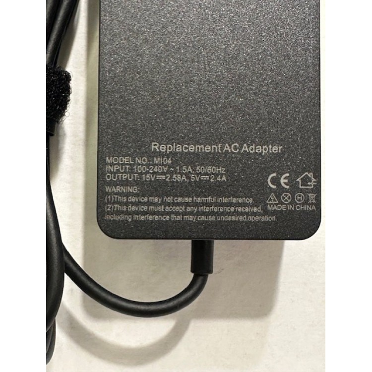 Microsoft uyumlu surface pro7 adaptör 15 volt 2.58 amper 5 volt 2.4 amper surface adaptör