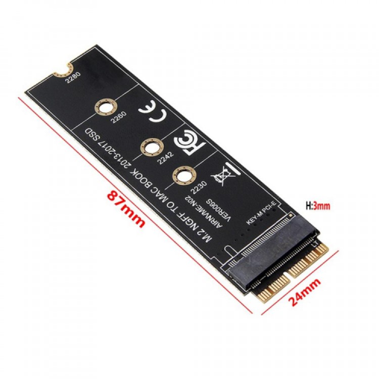 Nvme ssd 2013 macbook ssd çevirici nvme ssd 12+16 pin çevirici
