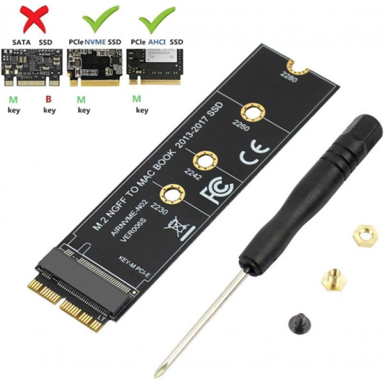 Nvme ssd 2013 macbook ssd çevirici nvme ssd 12+16 pin çevirici