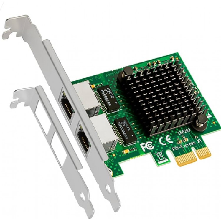 Pci 1x 2 port gigabit ethernet kartı dual gigabit 1x ethernet kartı pci-1x gigabit 2 port ethernet kartı
