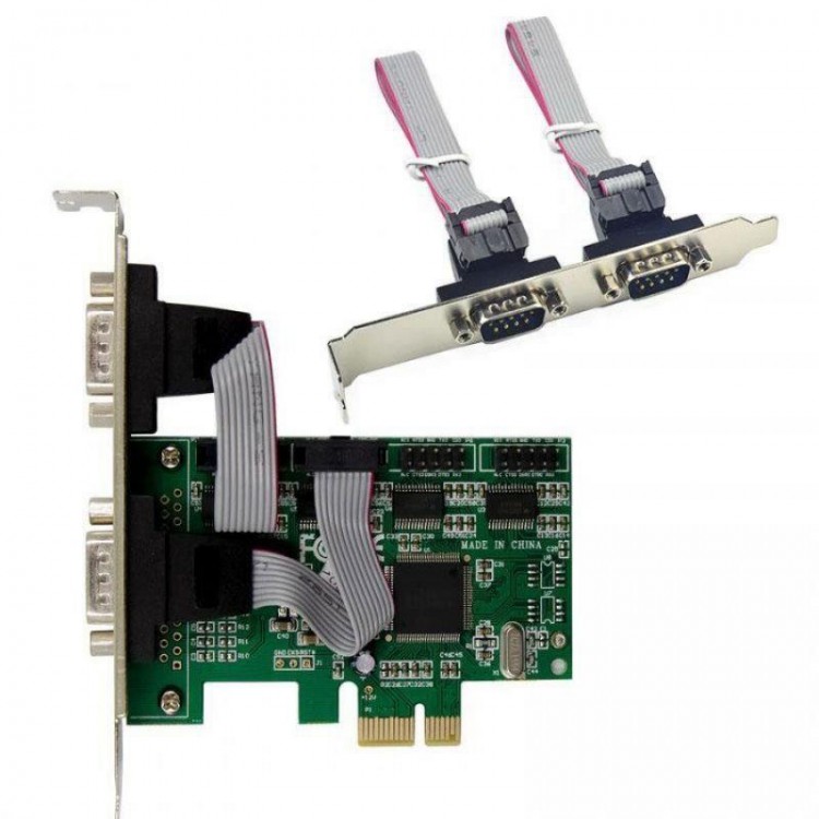Pci express 4 port com kart rs232 db9 pcı-e çoklayıcı com kart