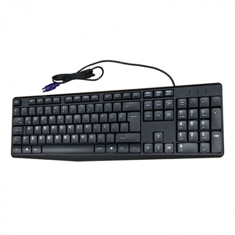 PS2 girişli klavye yuvarlak girişli klavye ps2 klavye 1.2 metre kablo uzunluğu