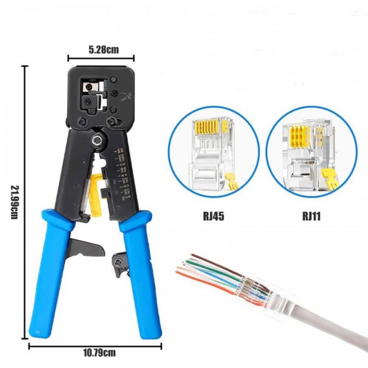Rj 45 cat 5 cat 6 pense 6p - 8p pense + kablo soyucu kesici pense