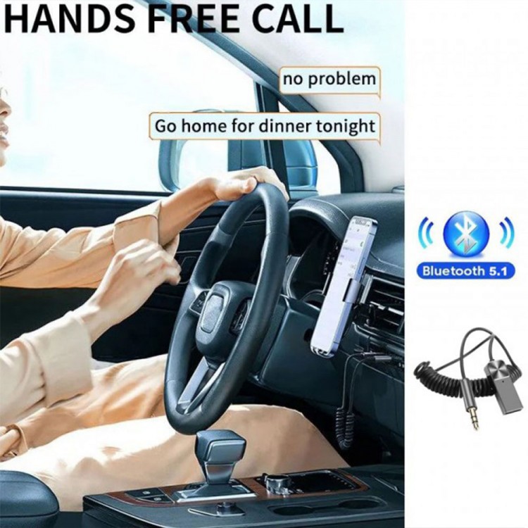 Aux Bluetooth Alıcısı Kablosuz Bt Aux Adaptörü spiral kablolu