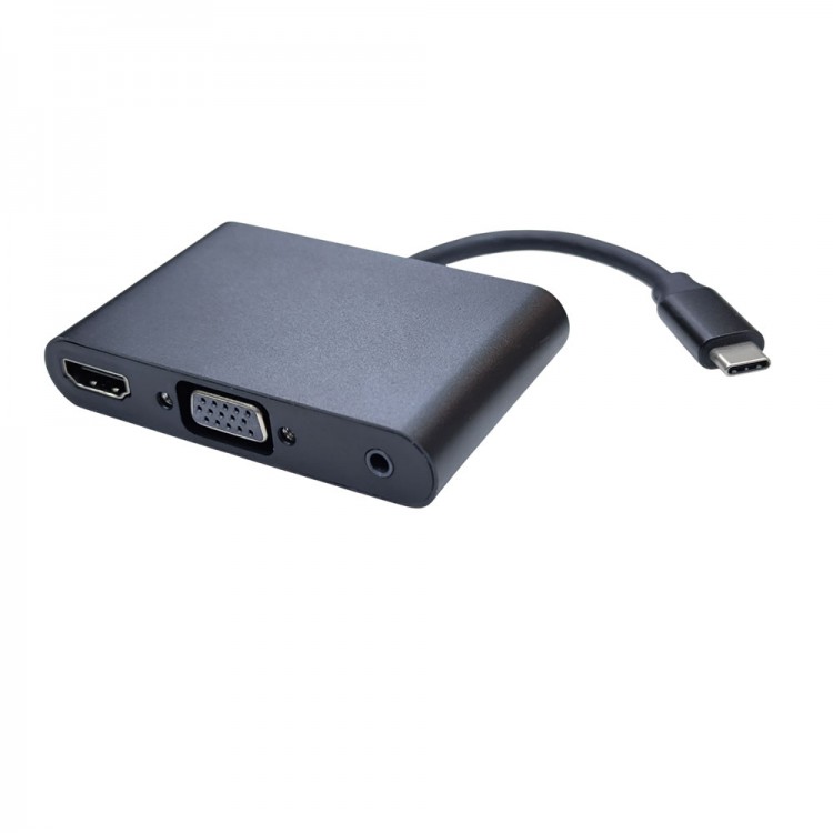 Type c to hdmı + vga+ audio çevirici 3 in1 usb c ses ve görüntü çevirici
