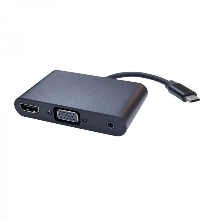Type c to hdmı + vga+ audio çevirici 3 in1 usb c ses ve görüntü çevirici
