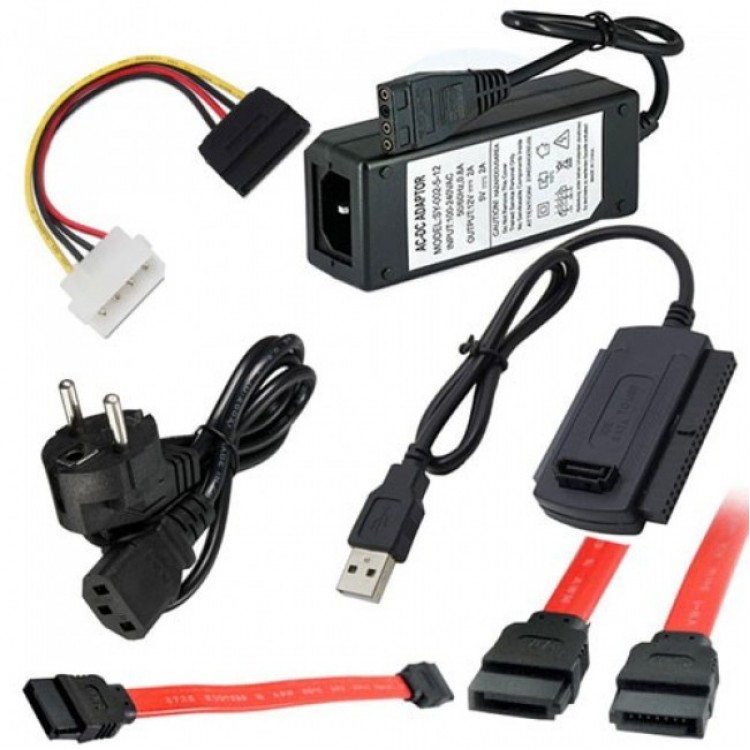 USB 2.0 to ıde-sata 2,5" ve 3,5" harici harddsik kablosu seti combo set
