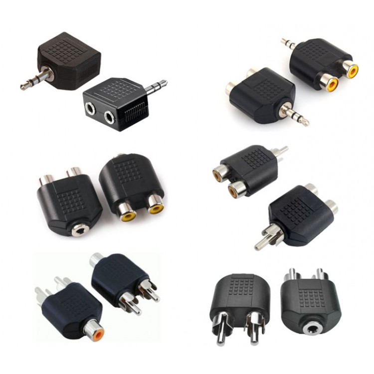 3.5mm strereo - rca dişi erkek çevirici 6'lı set 3.5mm strereo - rca dişi erkek çevirici 6'lı set