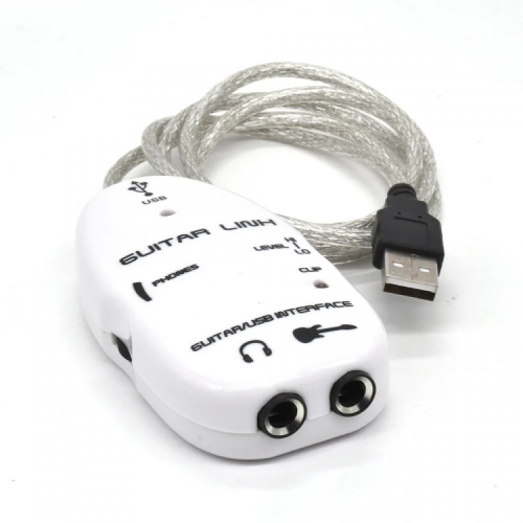 Usb guitar link kablo usb enstrüman kablosu 6.3 mm girişli usb ses kartı