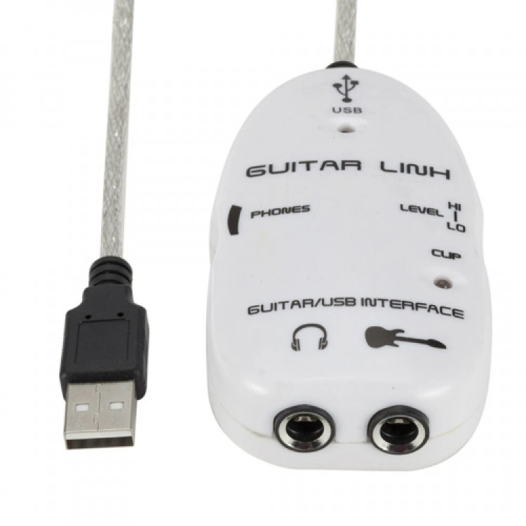 Usb guitar link kablo usb enstrüman kablosu 6.3 mm girişli usb ses kartı