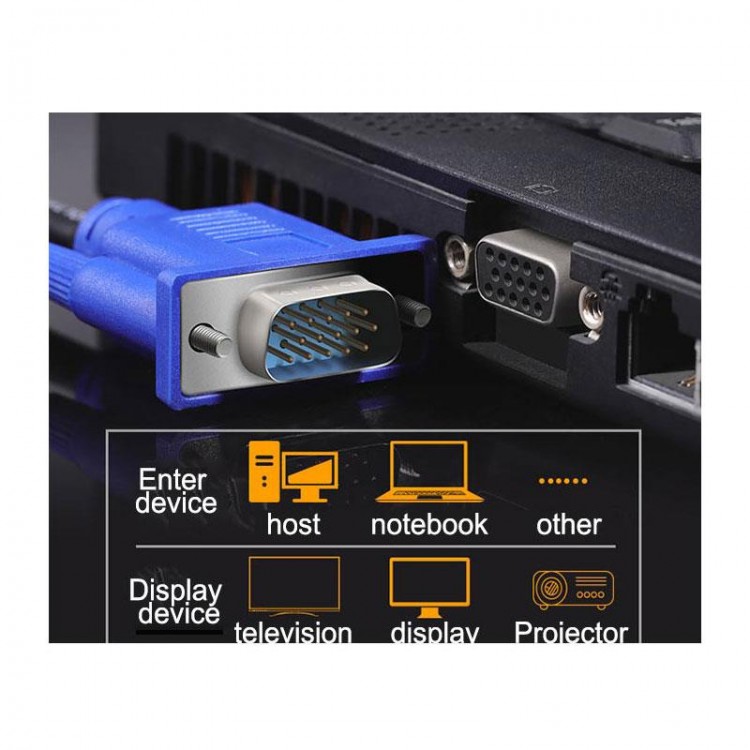 Vga kablo vga 15 pin erkek erkek görüntü kablosu 15 metre