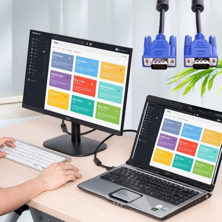 Vga kablo erkek erkek 15 pin vga görüntü kablosu 5 metre