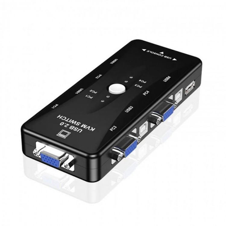 1 monitör 4 kasa kvm switch 4 port usb kvm switch