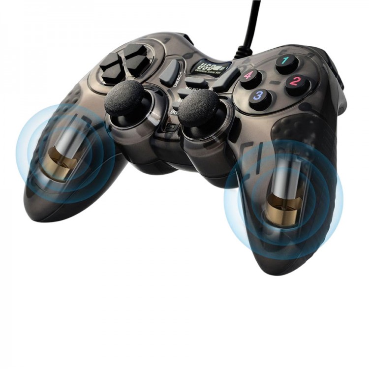 Usb oyun kolu 12 Fonksiyon Tuşulu Double Shock Oyun Kolu siyah Usb oyun kolu 12 Fonksiyon Tuşulu Double Shock Oyun Kolu siyah