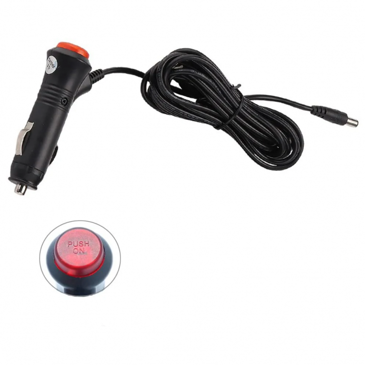 12 -24 volt kablolu çakmak şarj aleti 3 metre kablolu çakmak 5.5 mm 2.5 mm şarj aleti