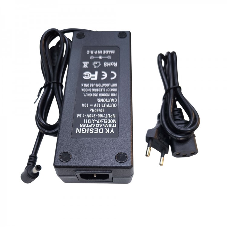 AC adaptör 12v 10A adaptör Standart uçlu 5.5x2.5 mm adaptör AC adaptör 12v 10A adaptör Standart uçlu 5.5x2.5 mm adaptör