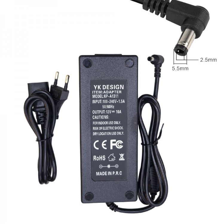 AC adaptör 12v 10A adaptör Standart uçlu 5.5x2.5 mm adaptör AC adaptör 12v 10A adaptör Standart uçlu 5.5x2.5 mm adaptör