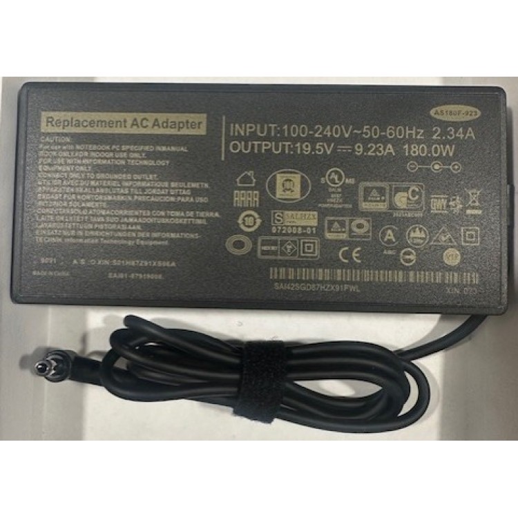 19.5 volt 9.23 amper 5.5 mm 2.5 mm adaptör 180 watt  notebook adaptör