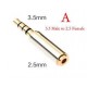 2.5 mm dişi 3.5 mm erkek çevirci  kulaklık mikrofon çevirici 3 çizgi 4 boğum çevirici