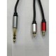 Çivi jack rca kablo 6.3 mm 2 rca kablo rca amfi kablosu Çivi jack rca kablo 6.3 mm 2 rca kablo rca amfi kablosu