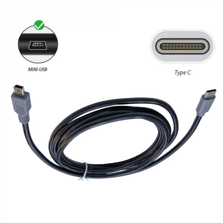 2 metre type-c den 5 pin mini usb ye şarj ve data kablosu