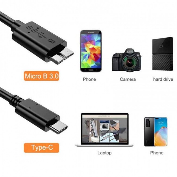 Type c usb 3.1 to mikro usb B harici harddisk kablosu 2m Type c usb 3.1 to mikro usb B harici harddisk kablosu 2m