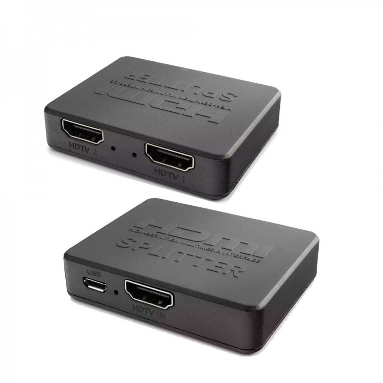 2 port HDMI Splitter 4K 1 Giriş 2 Çıkış + USB Güç Kablosu
