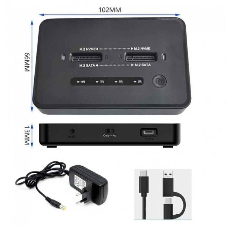 2 port nvme,ngff docking 2port m2 ssd dock