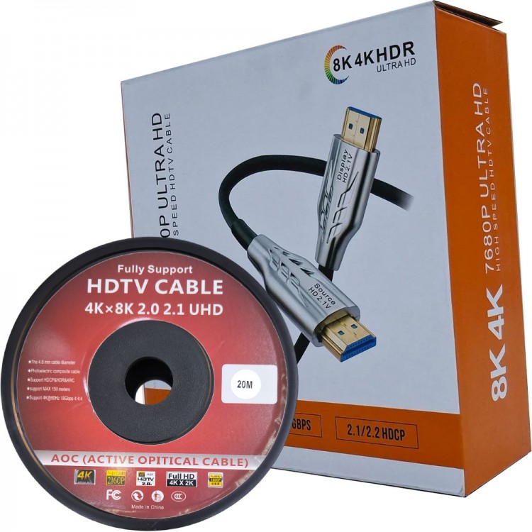 8K 4K 7680P Ultra hdmı fiber optik hdmi kablo 20m