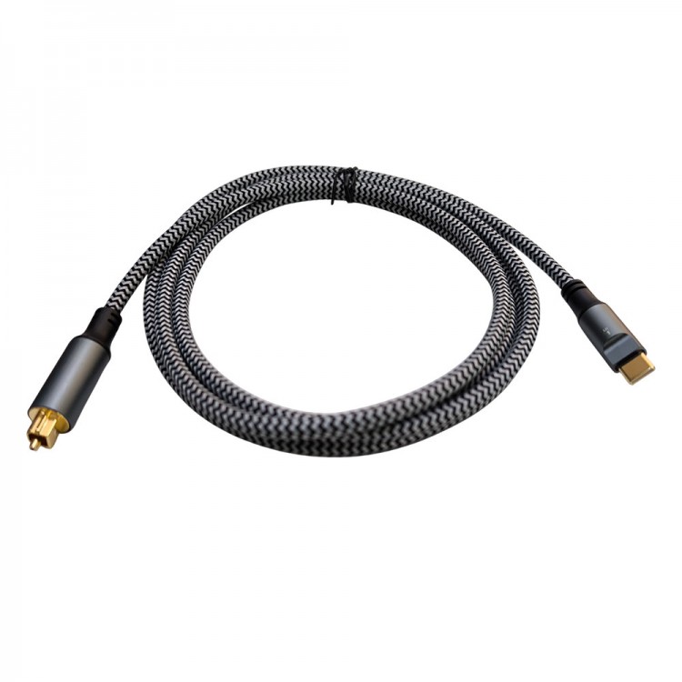 Type C -Toslink Dijital Optik Ses Kablosu type c (in) optik (out) örgülü kablo 1.8m