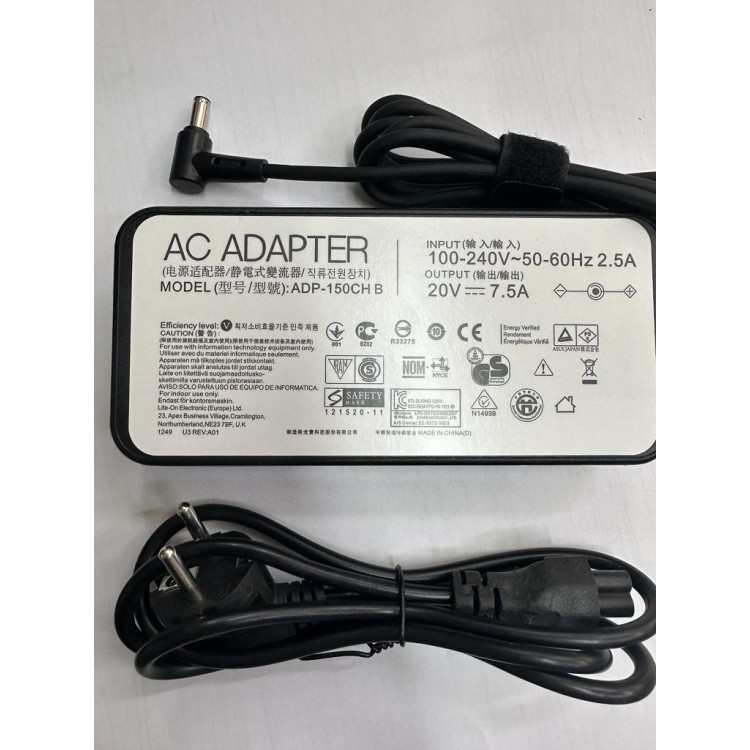asus ile uyum 20 volt 7.5 amper 6.0 mm 3.7 mm iğneli notebook adaptörü