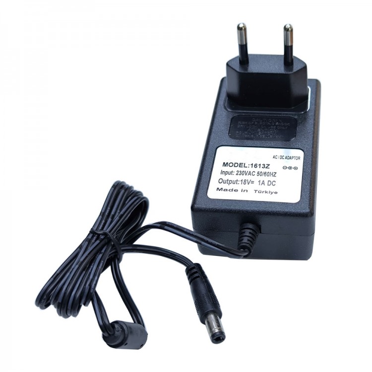 18v 1A AC-DC adaptör standart uç girişli 5.5mm*2.5mm adaptör