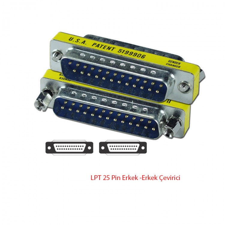 25 pin LPT paralel port dişi dişi - erkek erkek çecirici 2li set